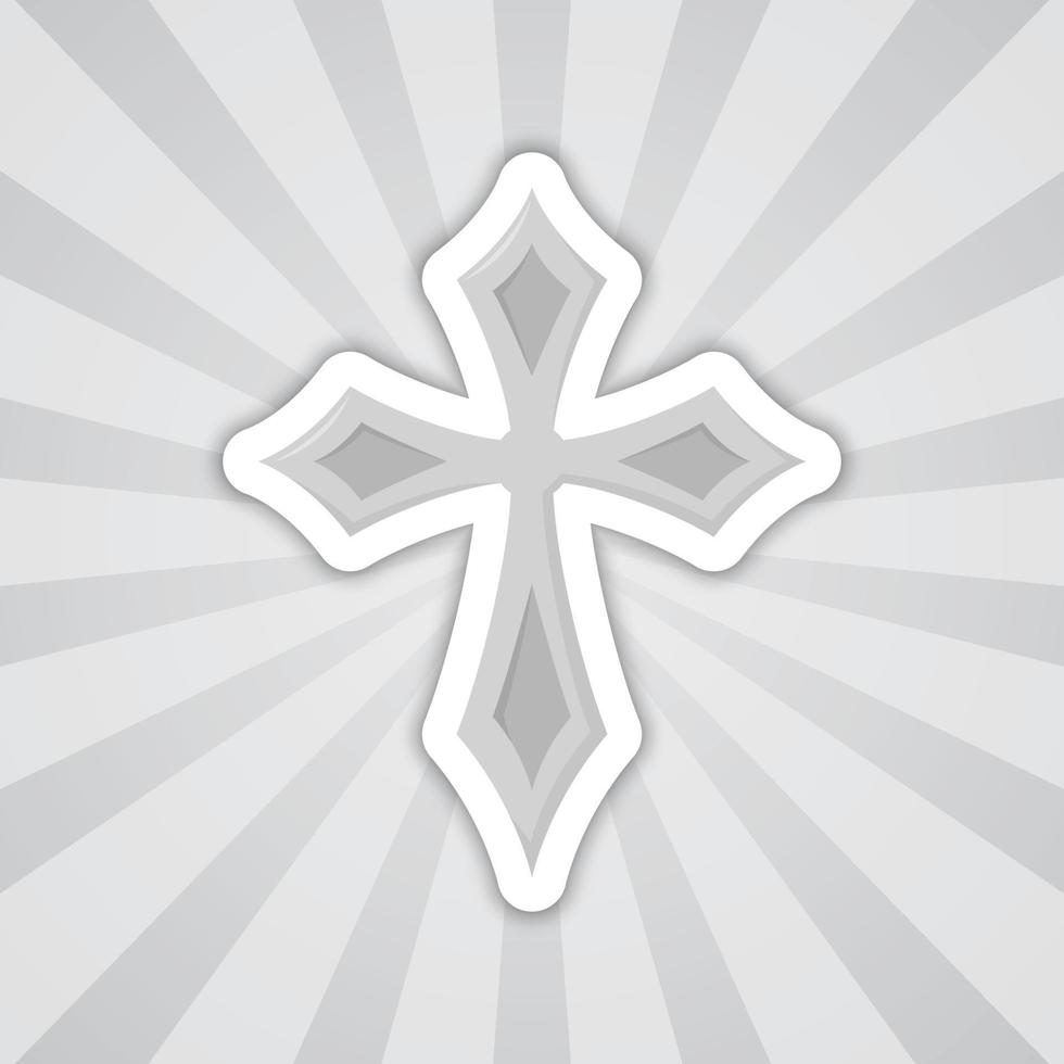 Note sticker with Christian Cross, vector