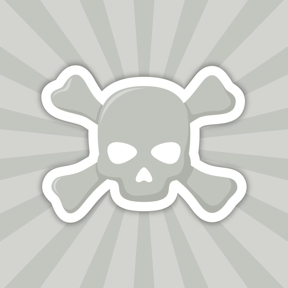 Note sticker with Skull and Crossbones, vector