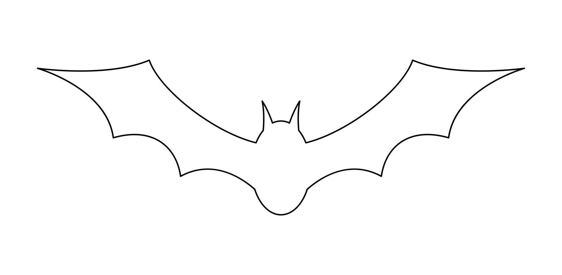 Coloring page with Bat for kids vector