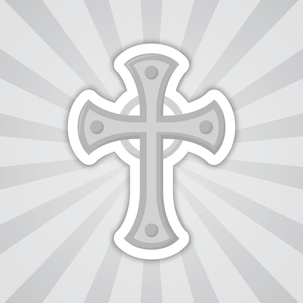 Note sticker with Christian Cross, vector