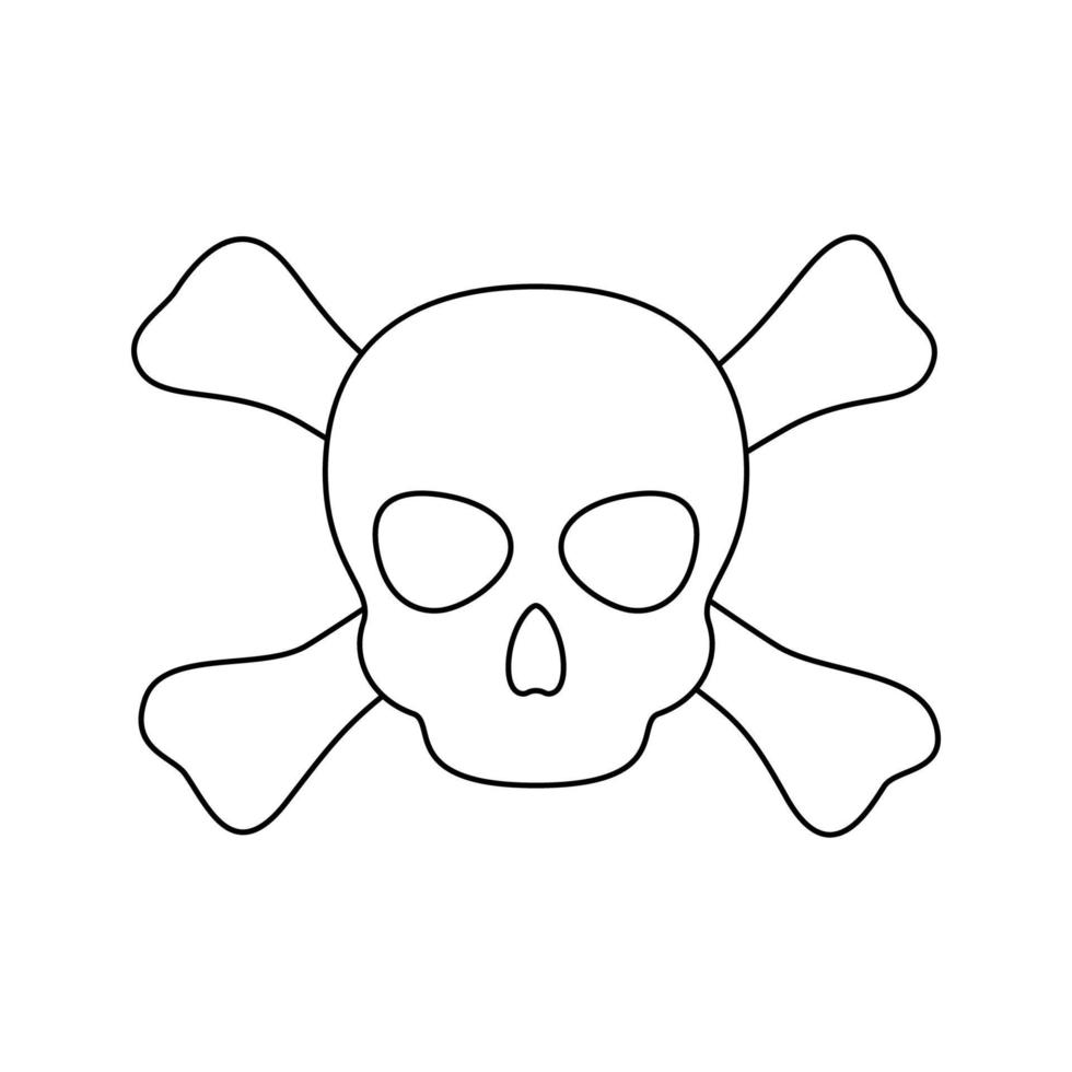 Coloring page with Skull and Crossbones for kids vector