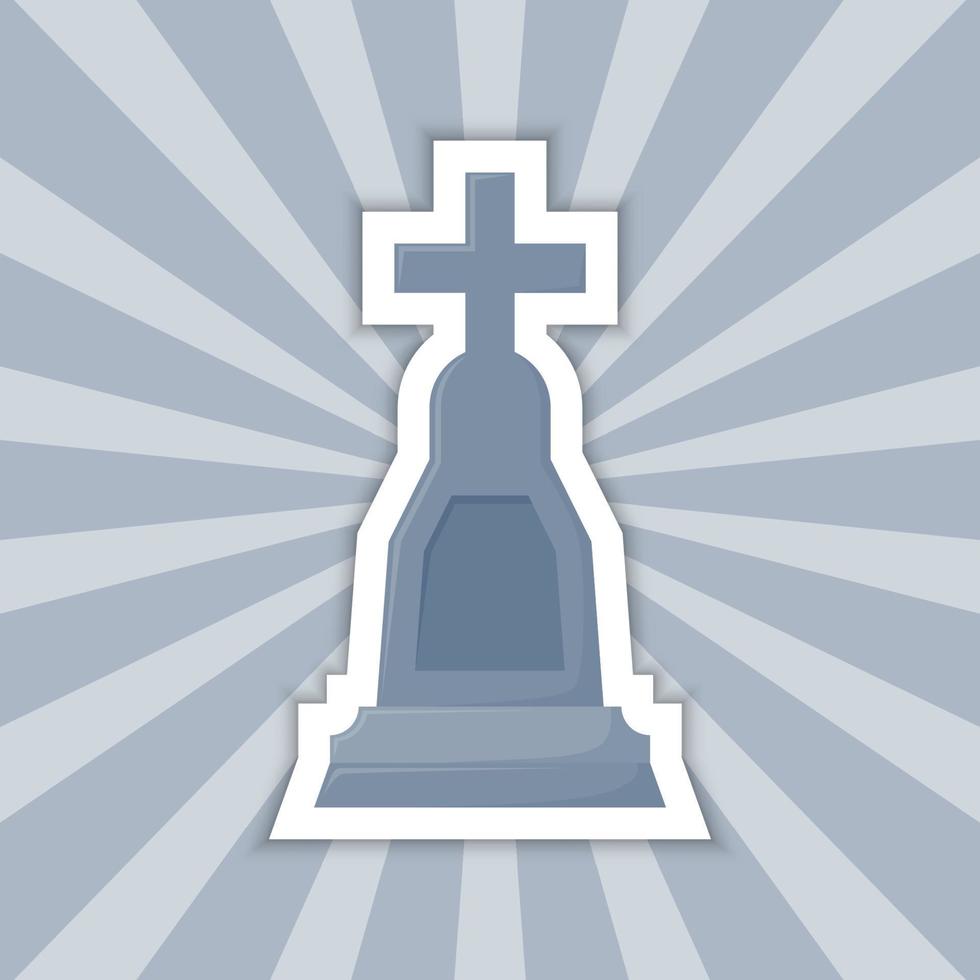 Note sticker with Tombstone, vector