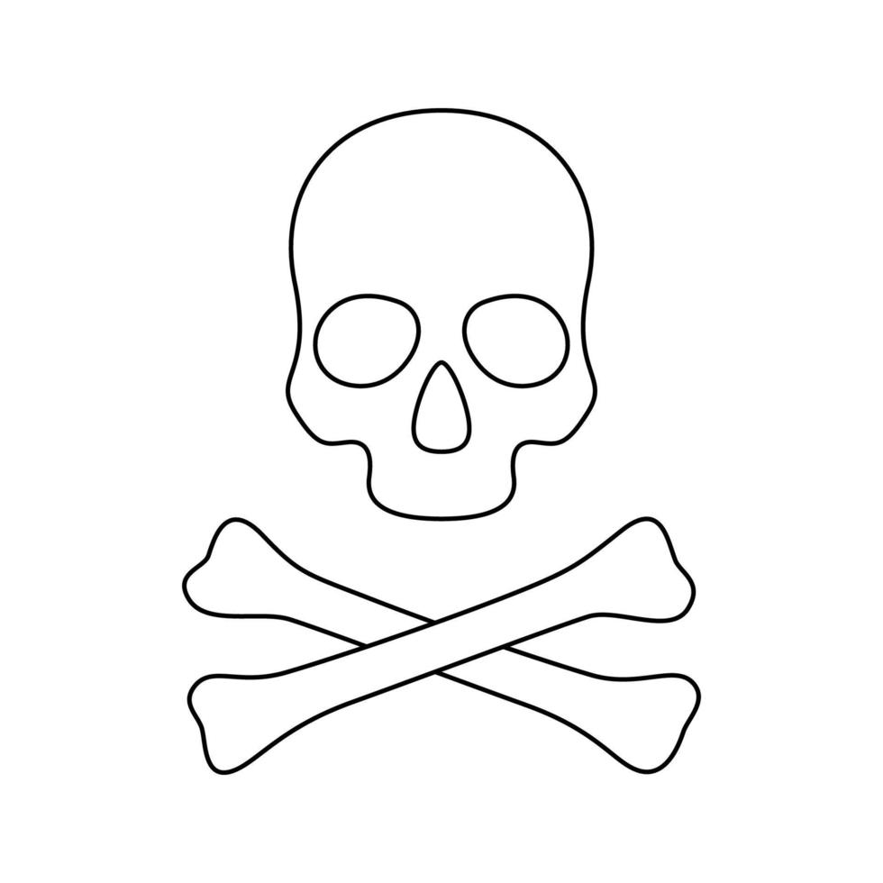 Coloring page with Skull and Crossbones for kids 11179545 Vector Art at ...