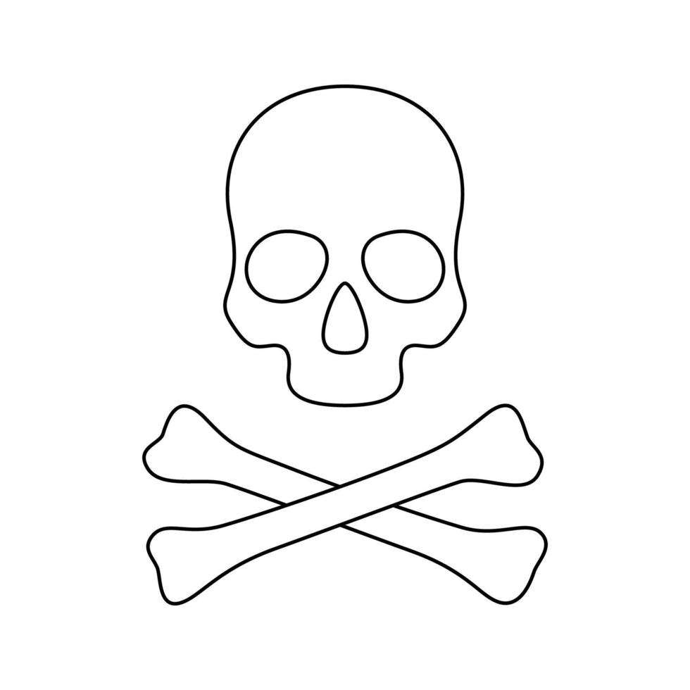 Coloring page with Skull and Crossbones for kids vector