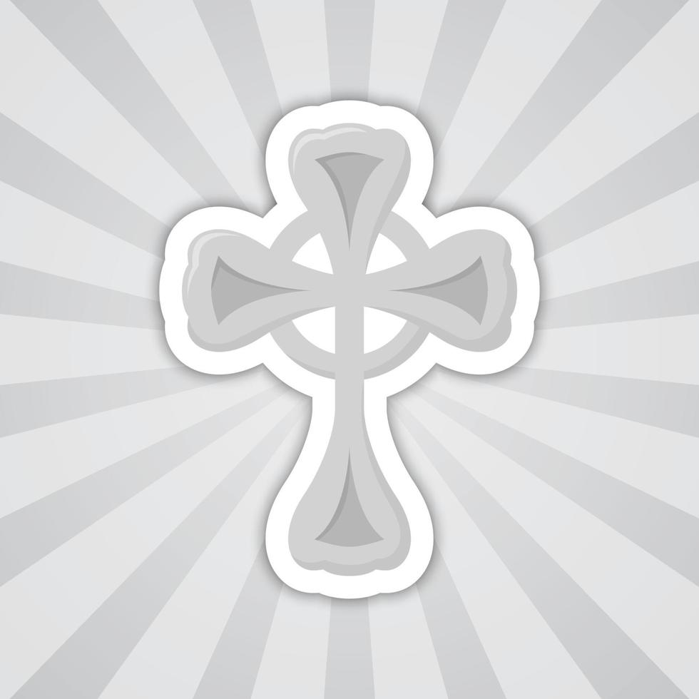 Note sticker with Christian Cross, vector