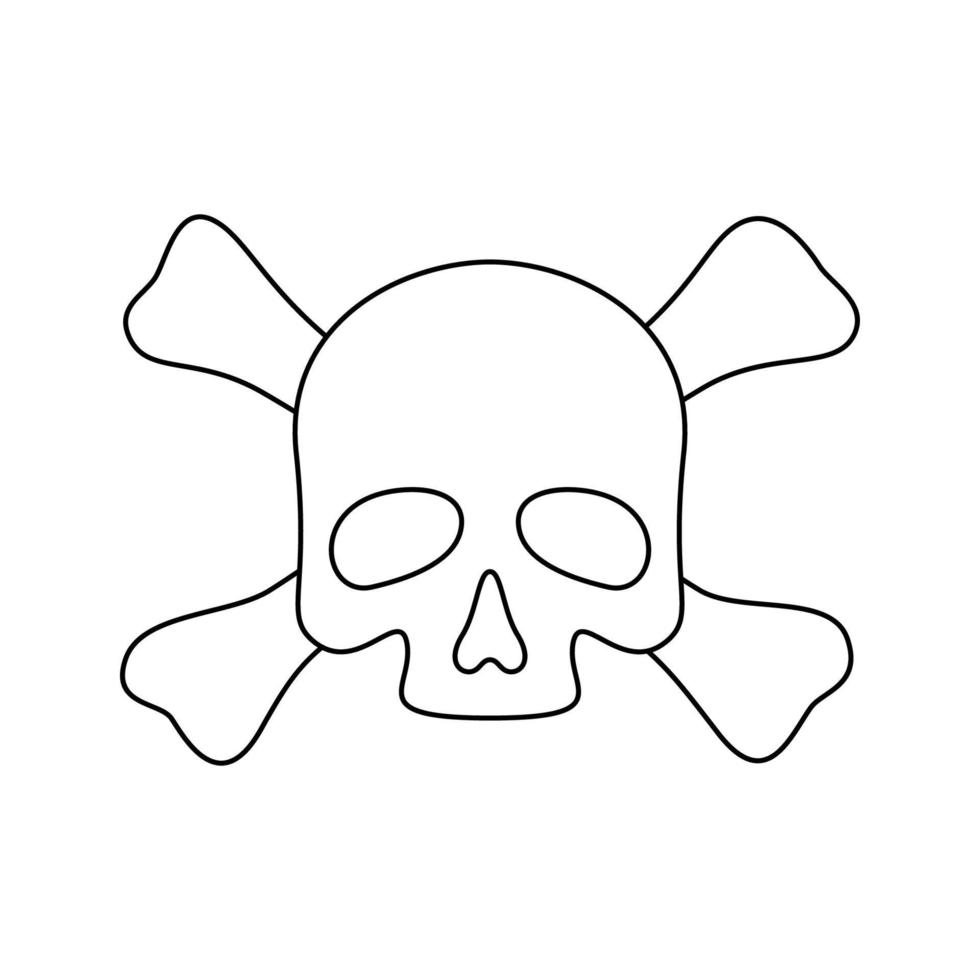 Coloring page with Skull and Crossbones for kids vector