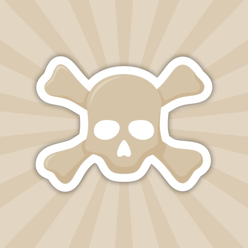 Note sticker with Skull and Crossbones, vector