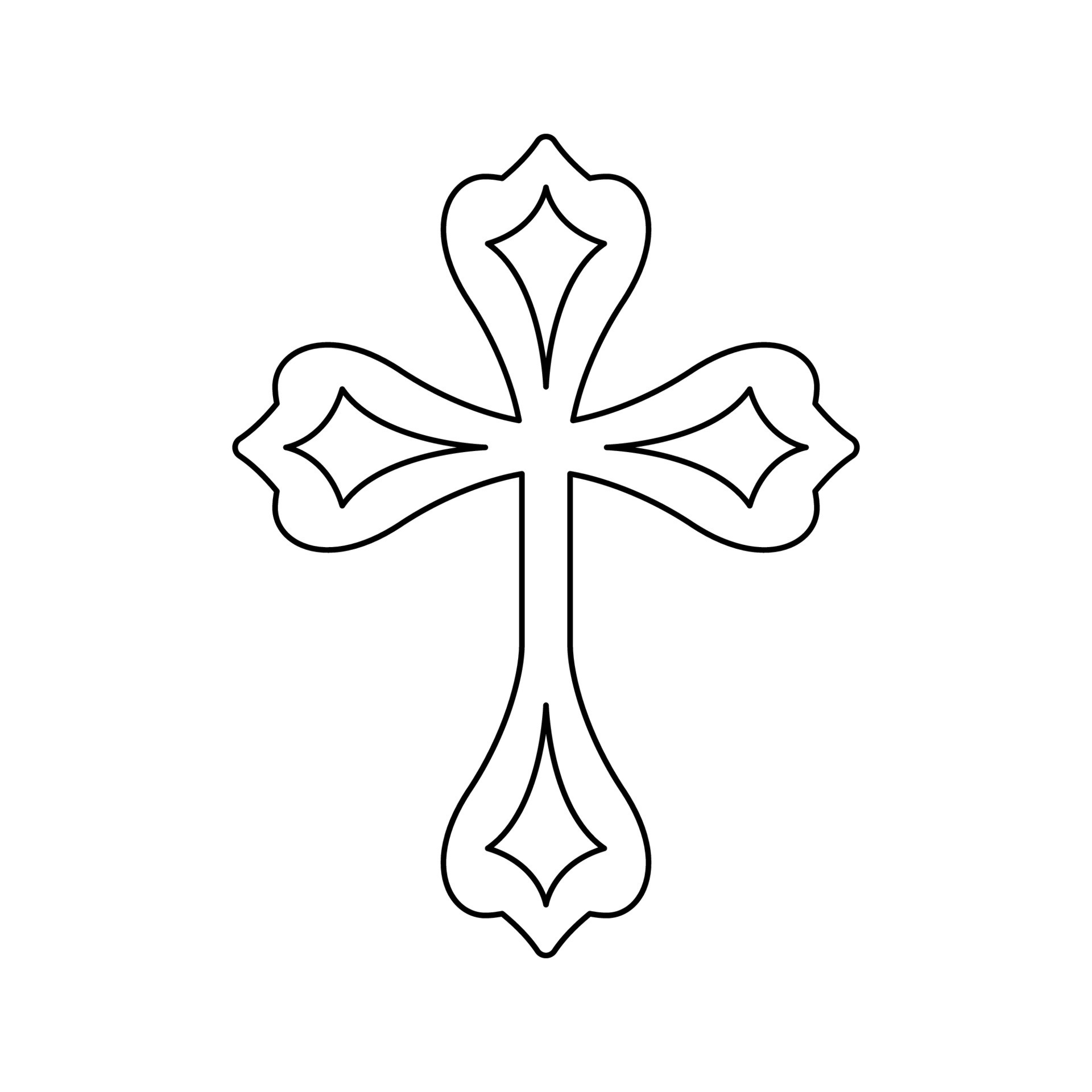 Coloring page with Christian Cross - Coloring Page With Christian Cross For Kids Vector