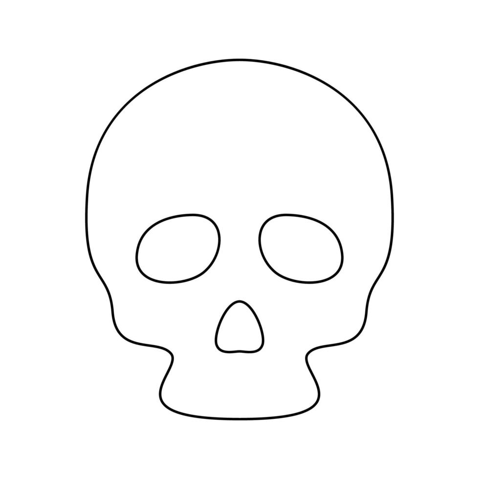 Coloring page with Skull for kids vector