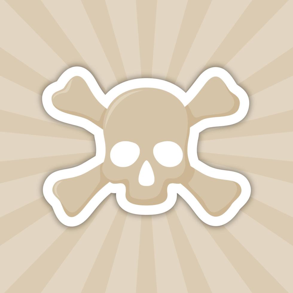 Note sticker with Skull and Crossbones, vector