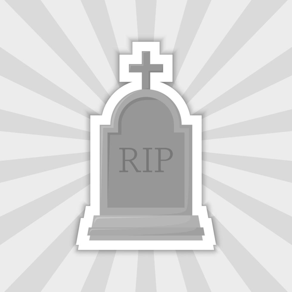 Note sticker with Tombstone, vector