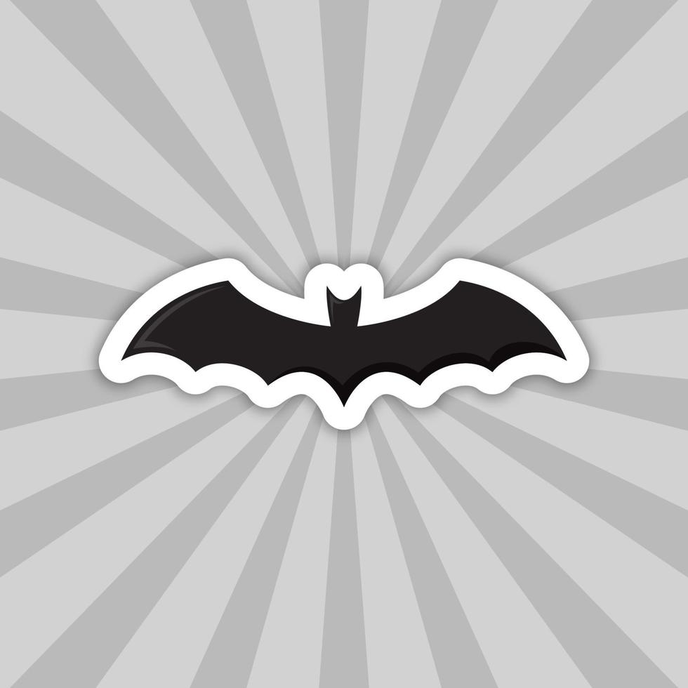 Note sticker with Bat, vector