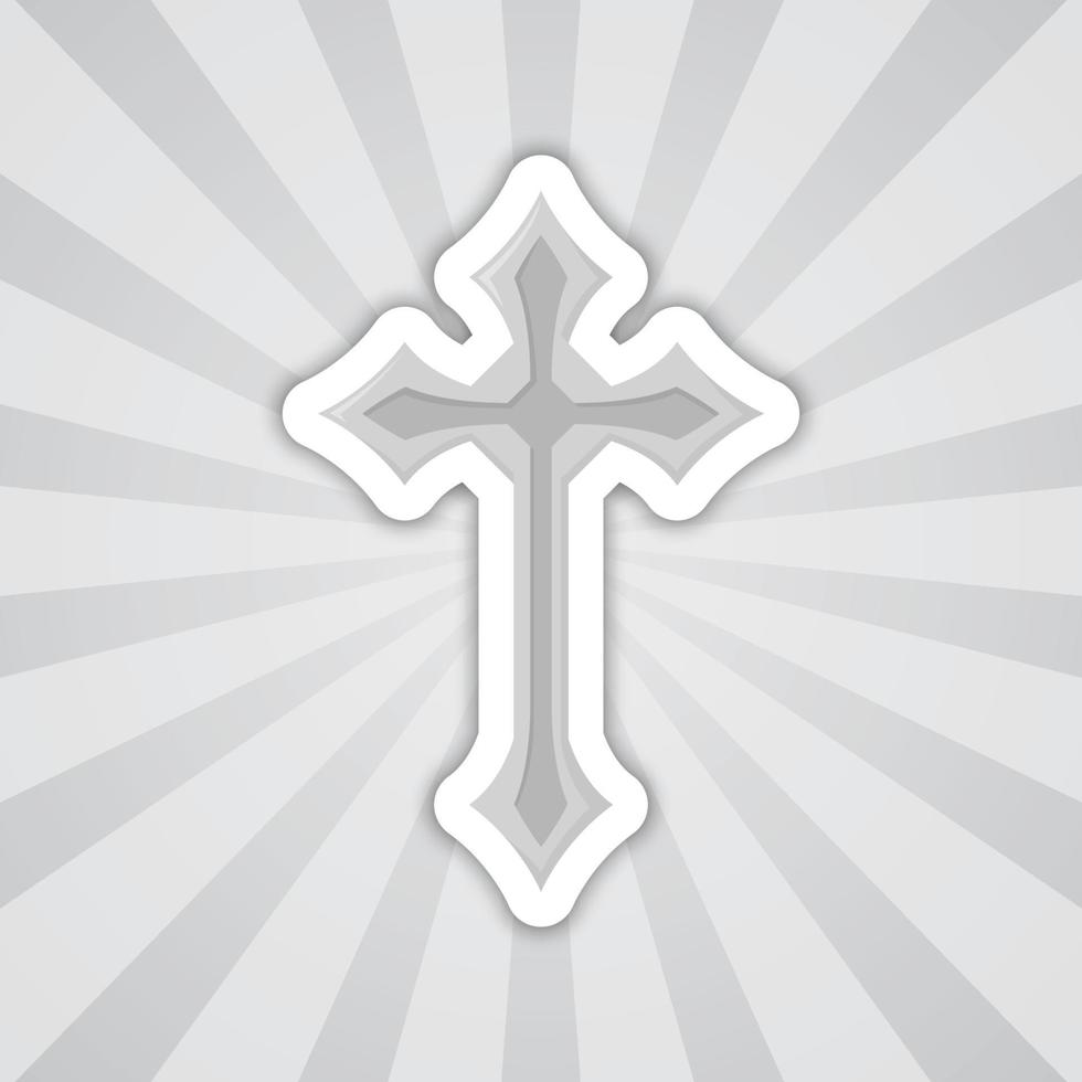 Note sticker with Christian Cross, vector