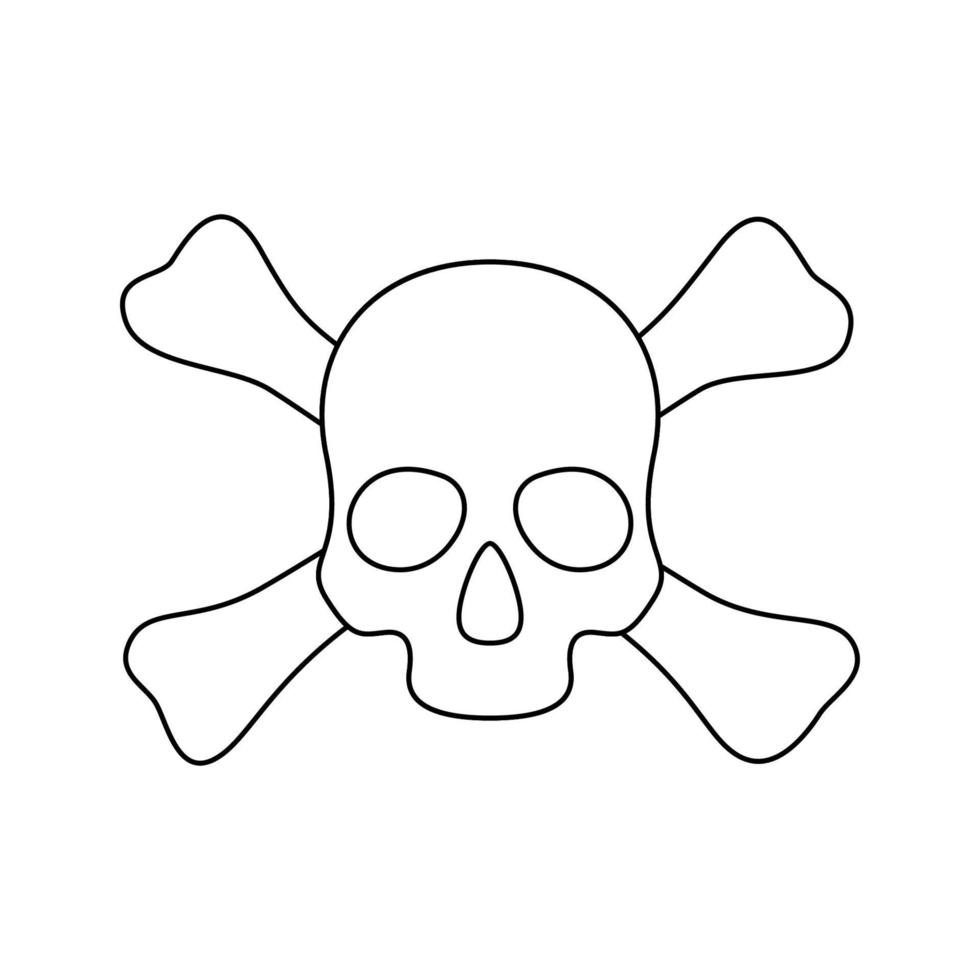 Coloring page with Skull and Crossbones for kids vector