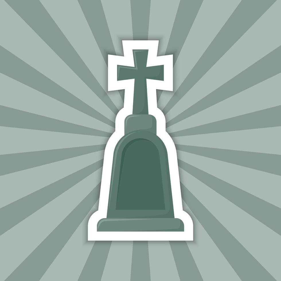 Note sticker with Tombstone, vector