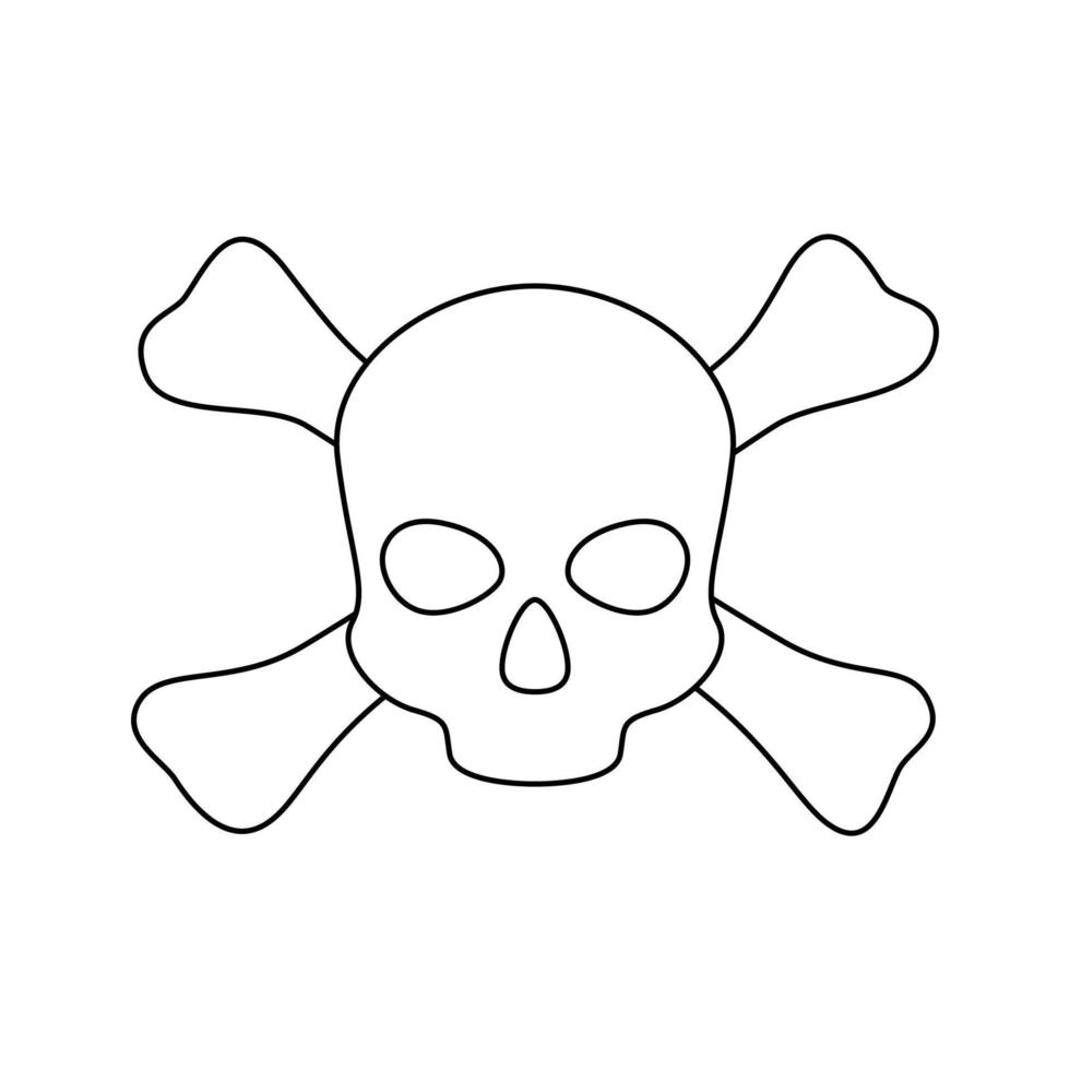 Coloring page with Skull and Crossbones for kids 11179790 Vector Art at ...