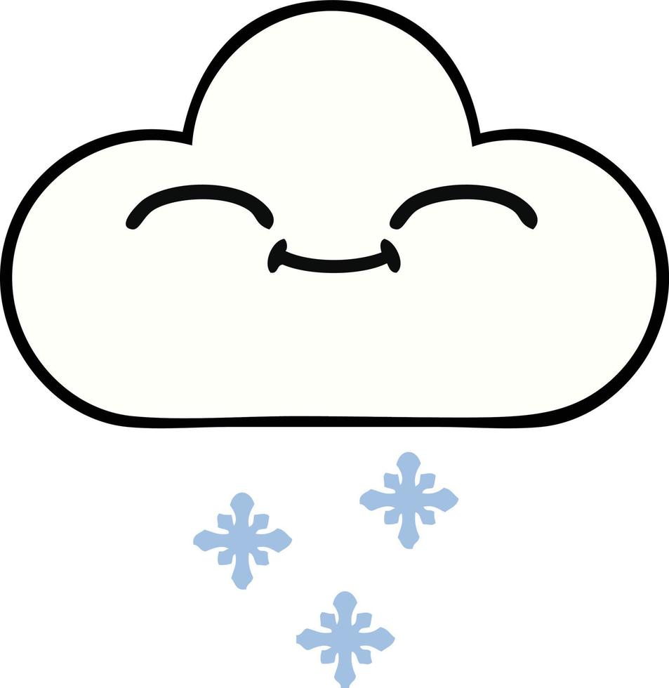 cute cartoon snow cloud vector