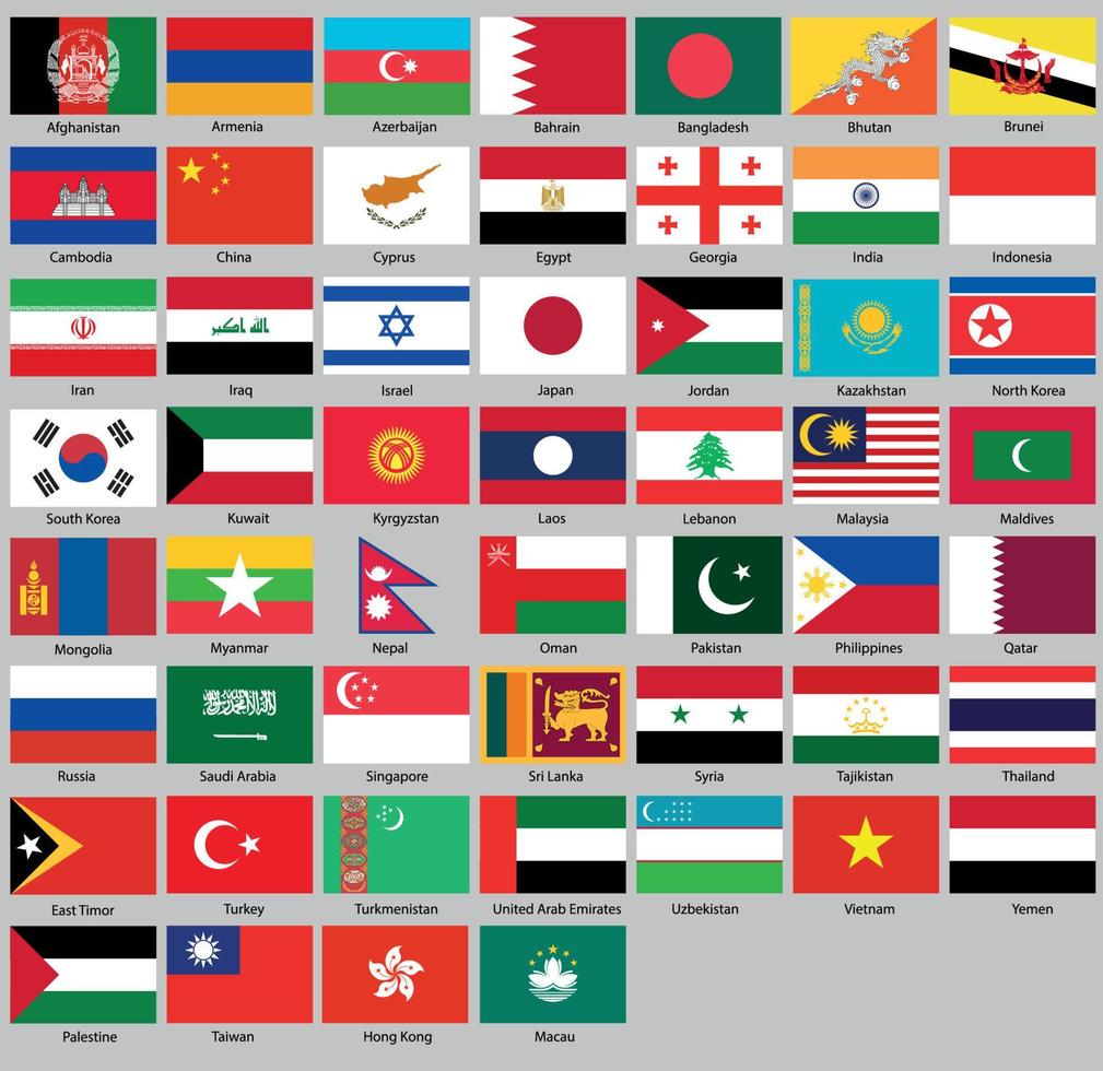 Vector illustration of different countries flags set