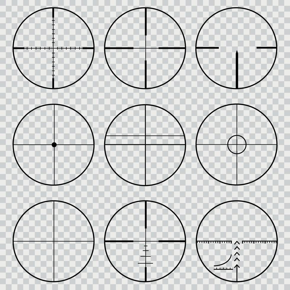 Set of telescopic sights . Vector illustration