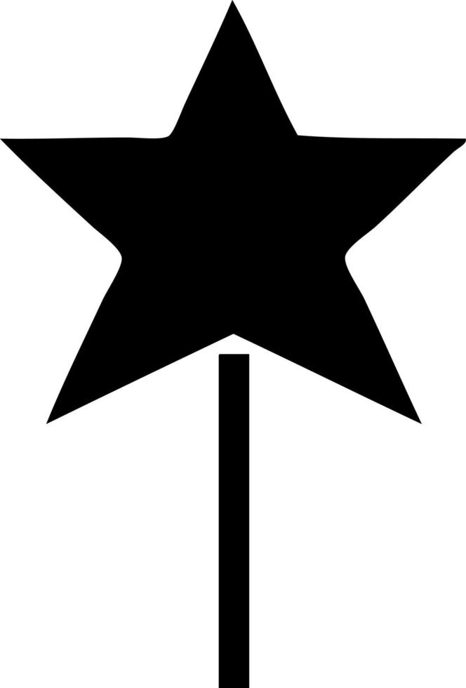 varita de estrella de símbolo plano vector