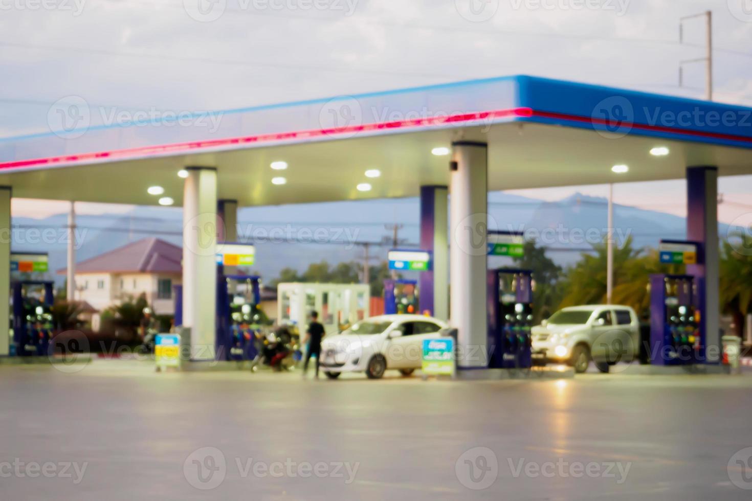 gas station blur background photo