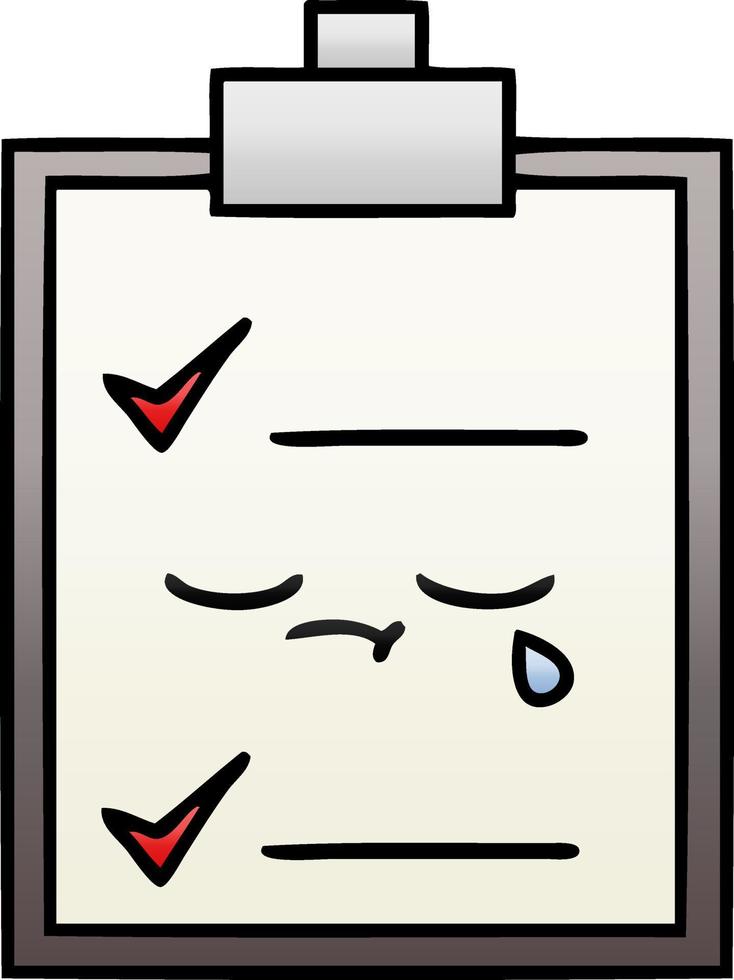gradient shaded cartoon check list vector