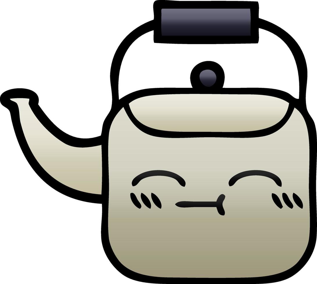 gradient shaded cartoon kettle vector