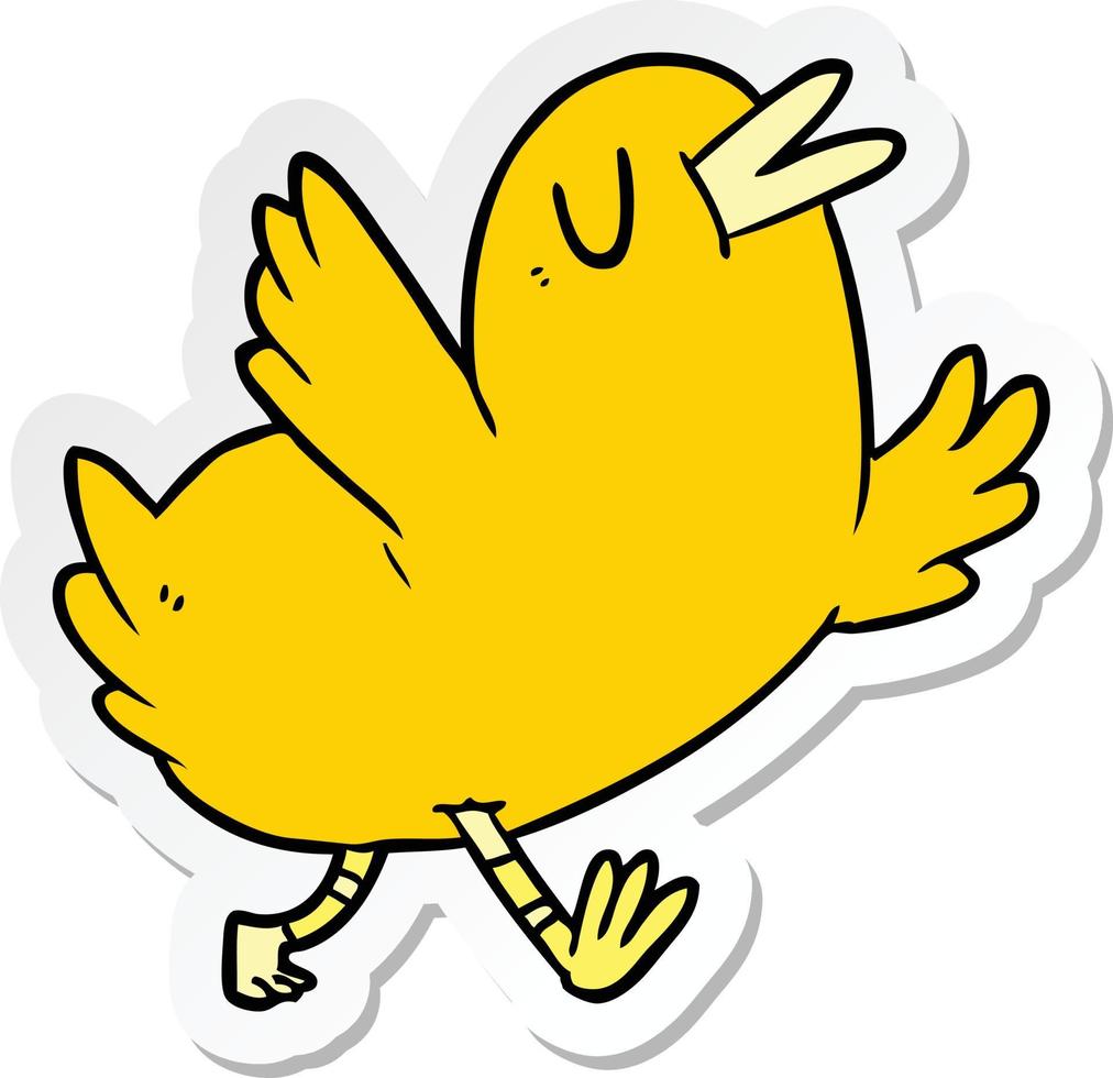 sticker of a cartoon happy bird vector