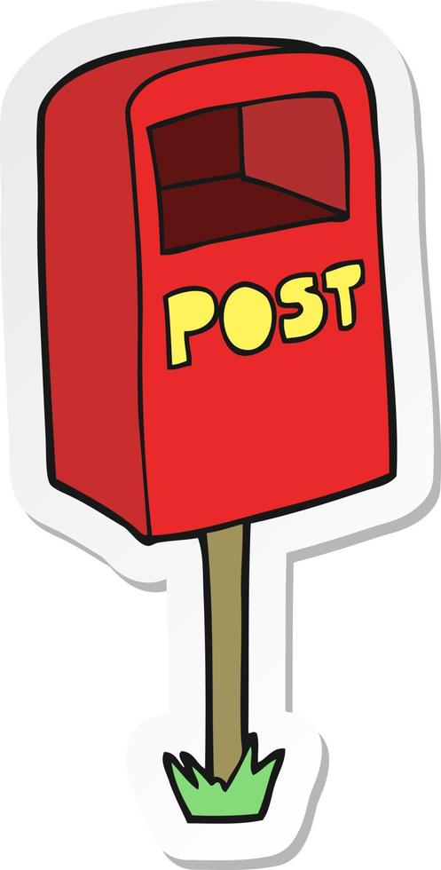 sticker of a cartoon post box vector