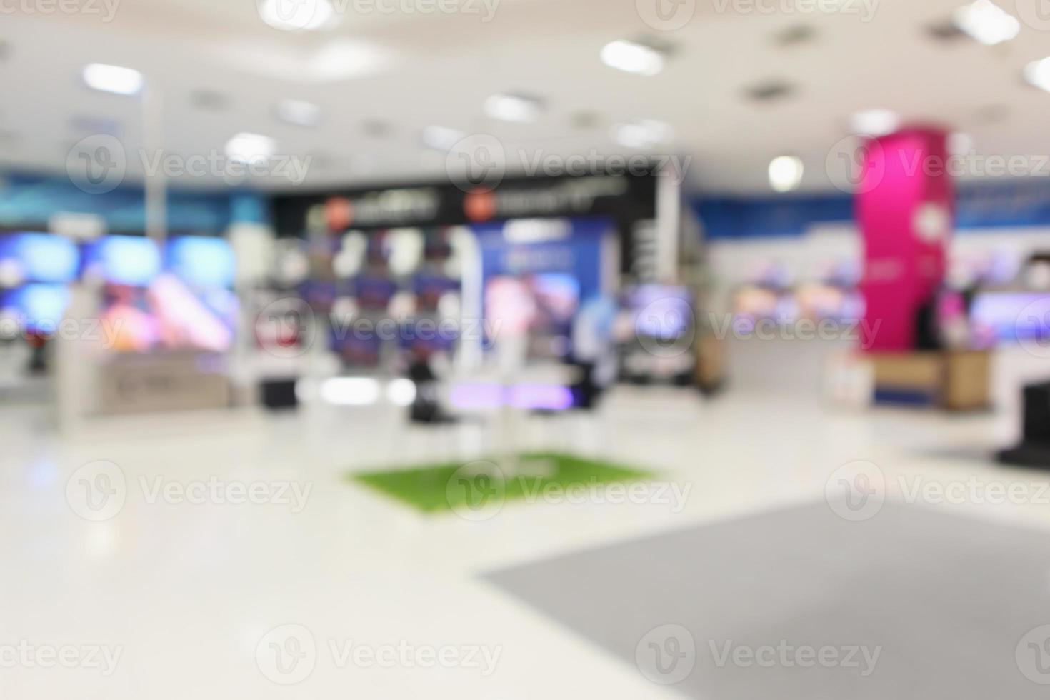 eletronic department store show Television TV and home appliance with bokeh light blurred background photo