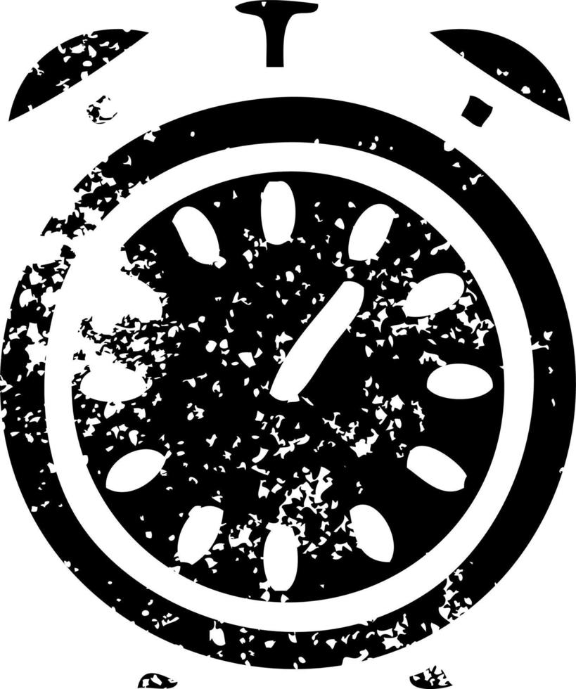 distressed symbol alarm clock vector