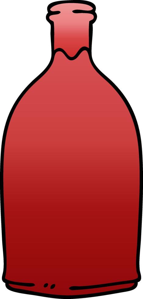 quirky gradient shaded cartoon red wine bottle vector