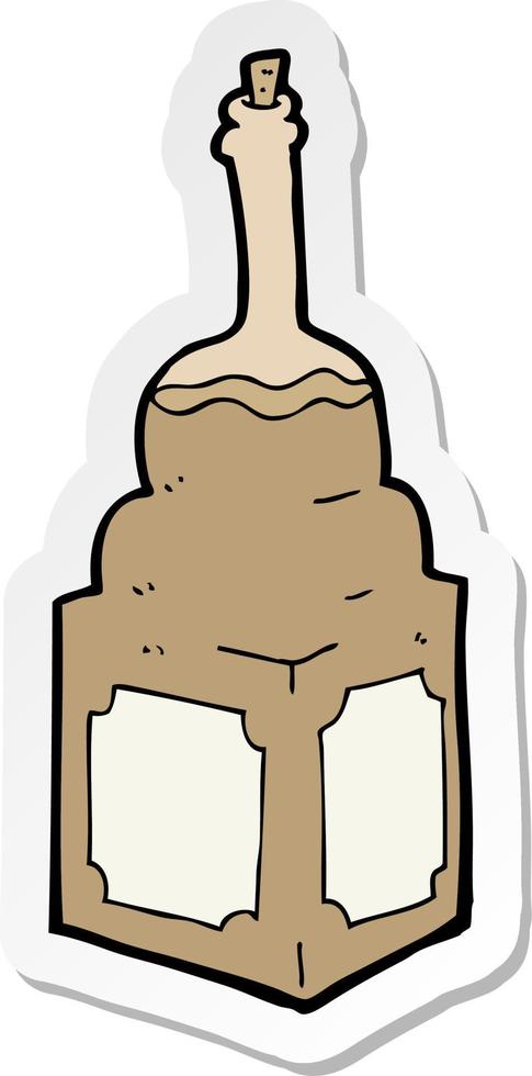 sticker of a cartoon old whisky bottle vector
