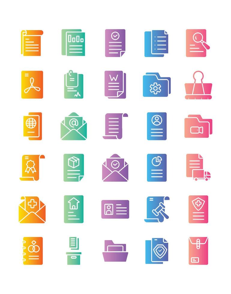 Document  Icon Set 30 isolated on white background vector