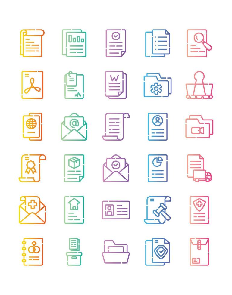 Document  Icon Set 30 isolated on white background vector