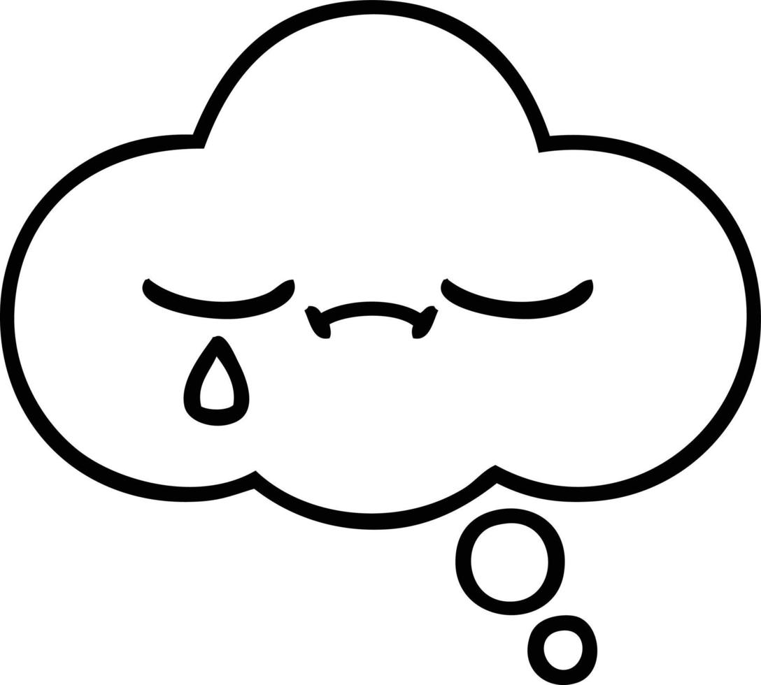 line drawing cartoon thought bubble vector