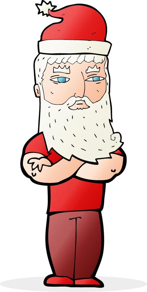 cartoon hipster santa claus vector