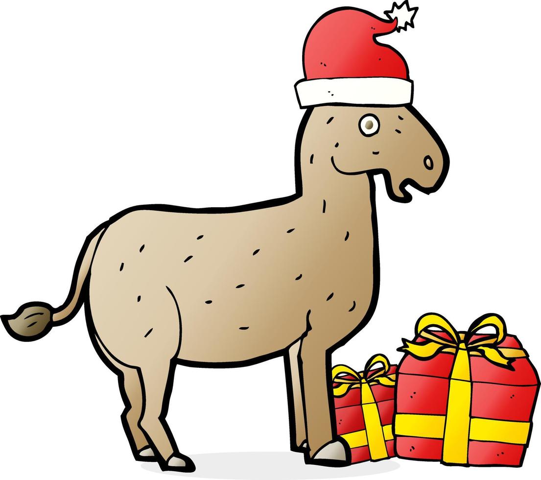 burro de navidad de dibujos animados vector