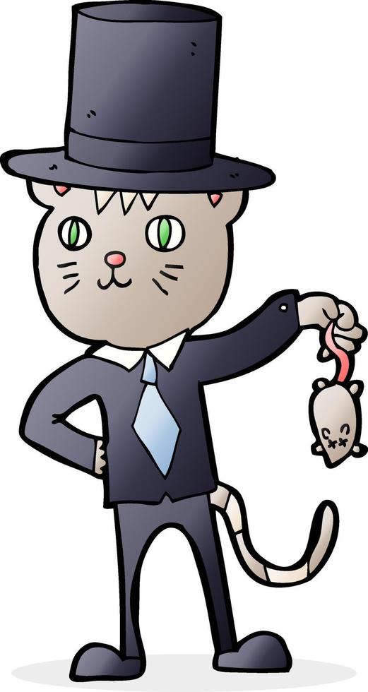 gato rico de dibujos animados colgando un ratón muerto 11180851 Vector en  Vecteezy