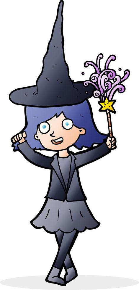 bruja feliz de dibujos animados vector