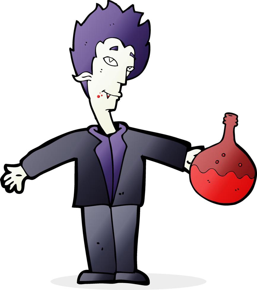 cartoon vampire drinking blood vector