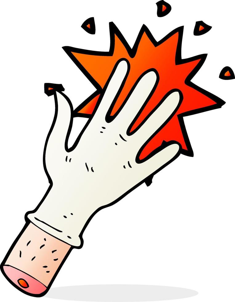 símbolo de guante de goma de chasquido de dibujos animados vector