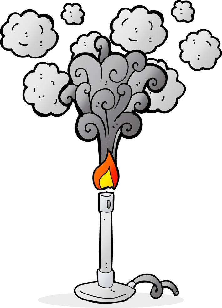 cartoon science bunsen burner vector