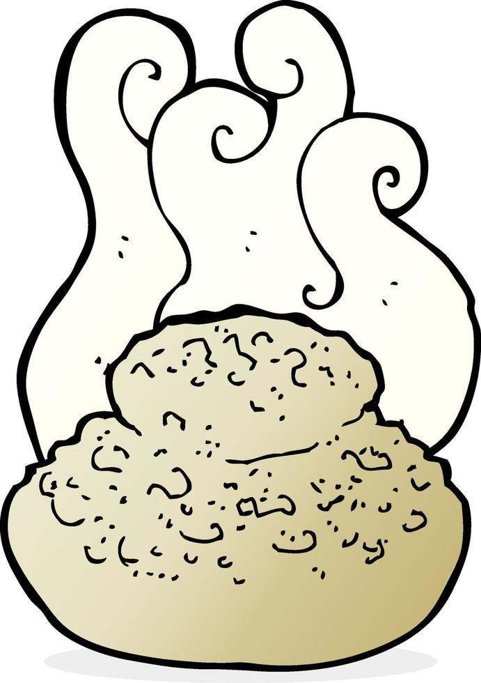 steaming hot bread cartoon vector