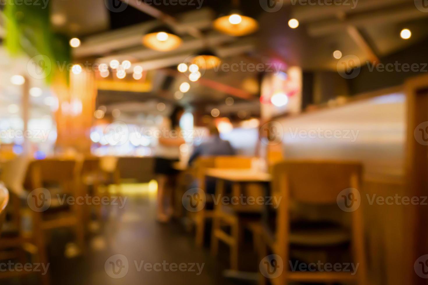 Restaurant cafe interior abstract blur background photo