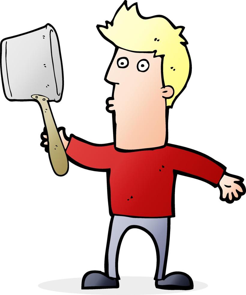 cartoon man cookin vector