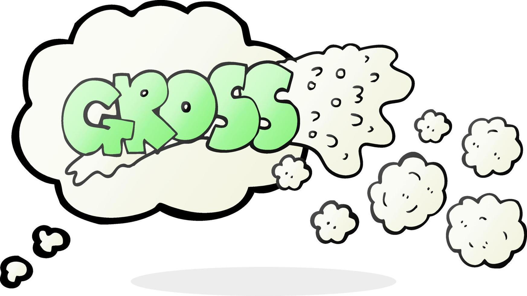 gross freehand drawn thought bubble cartoon vector