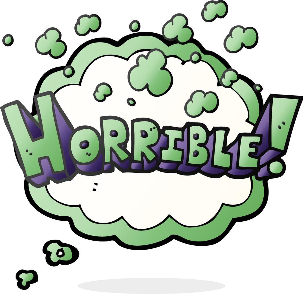 freehand drawn thought bubble cartoon word horrible vector