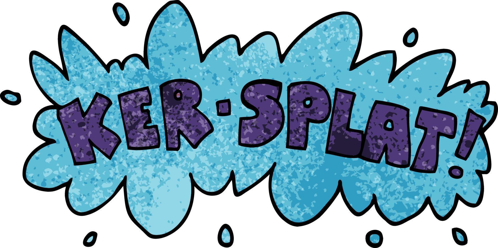 cartoon doodle wording ker splat vector