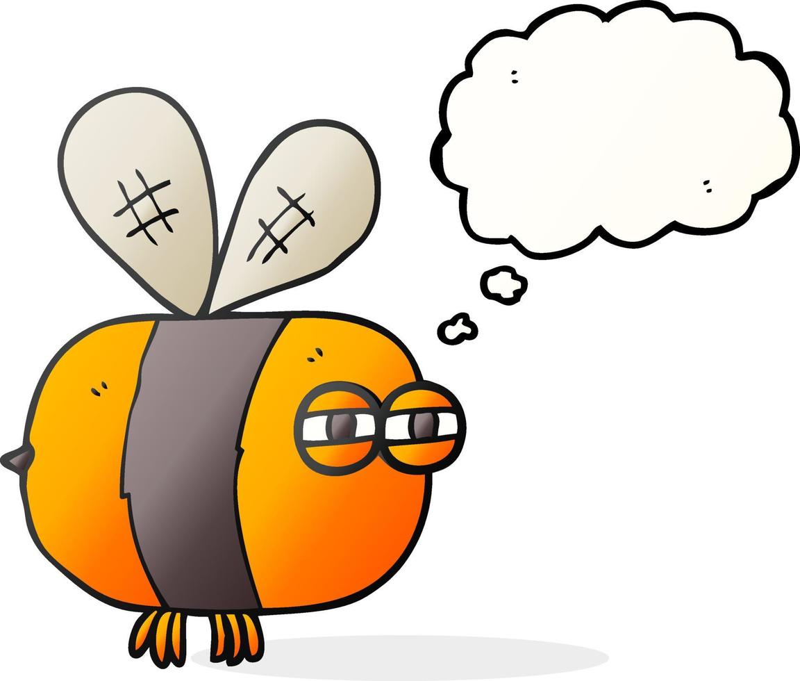 freehand drawn thought bubble cartoon angry bee vector